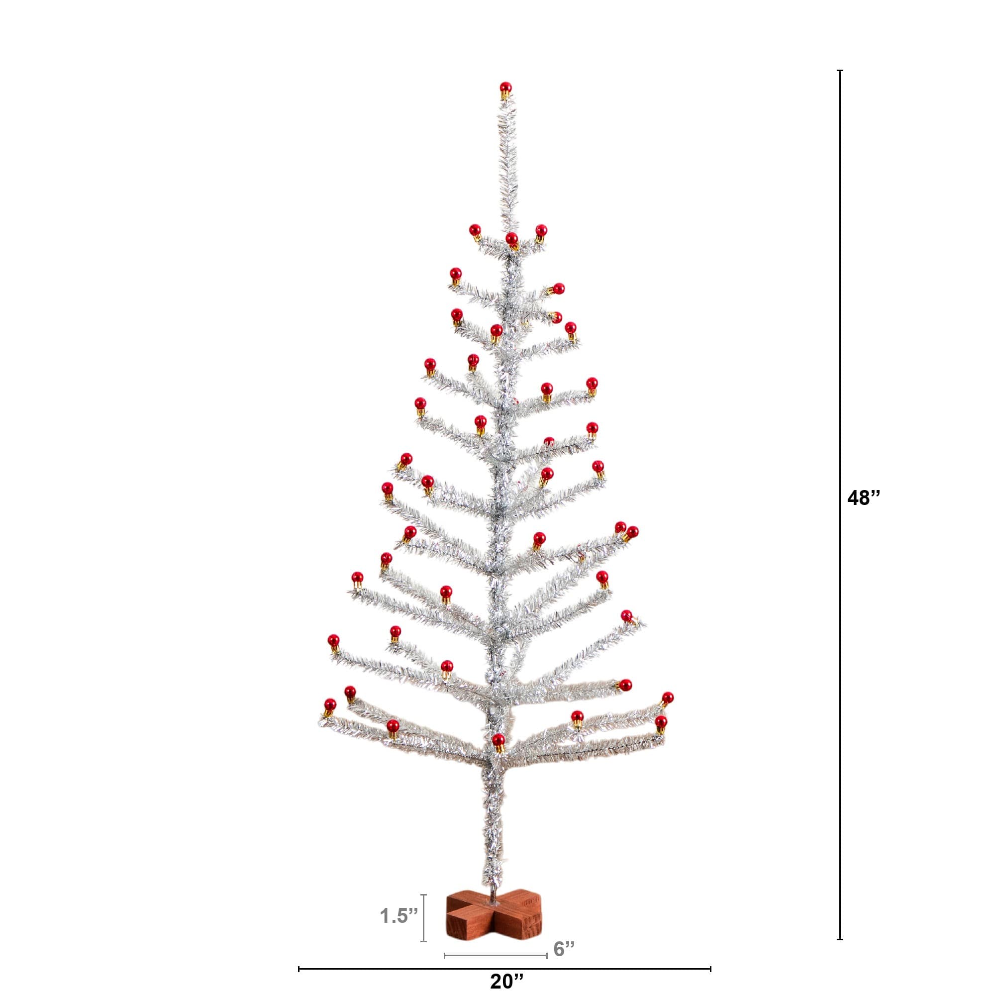 4ft. Unlit Retro Silver Tinsel Artificial Christmas Tree